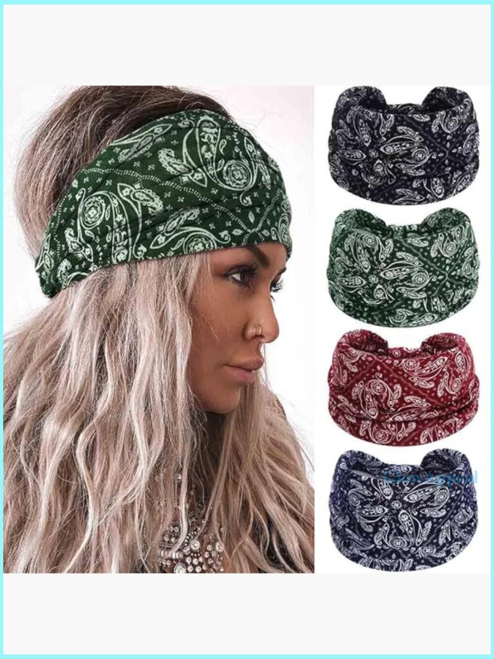 Wide Knotted Headbands 4-Pack Non-Slip Yoga Workout Hair Accessories